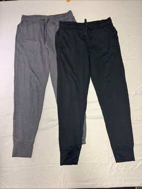 Lole Men's Black Lounge Pants - Comfortable Drawstring Waist - 2 Pack